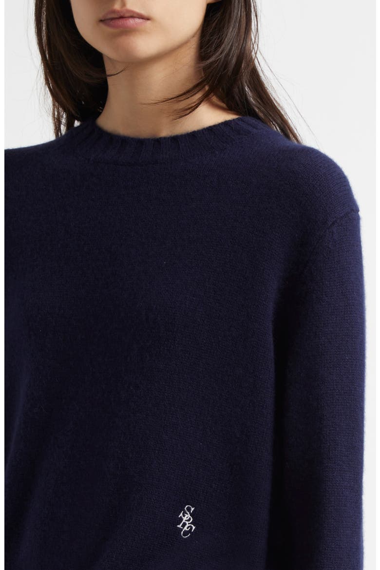 SRC Cashmere & Wool Crewneck Sweater, Alternate, color, NAVY
