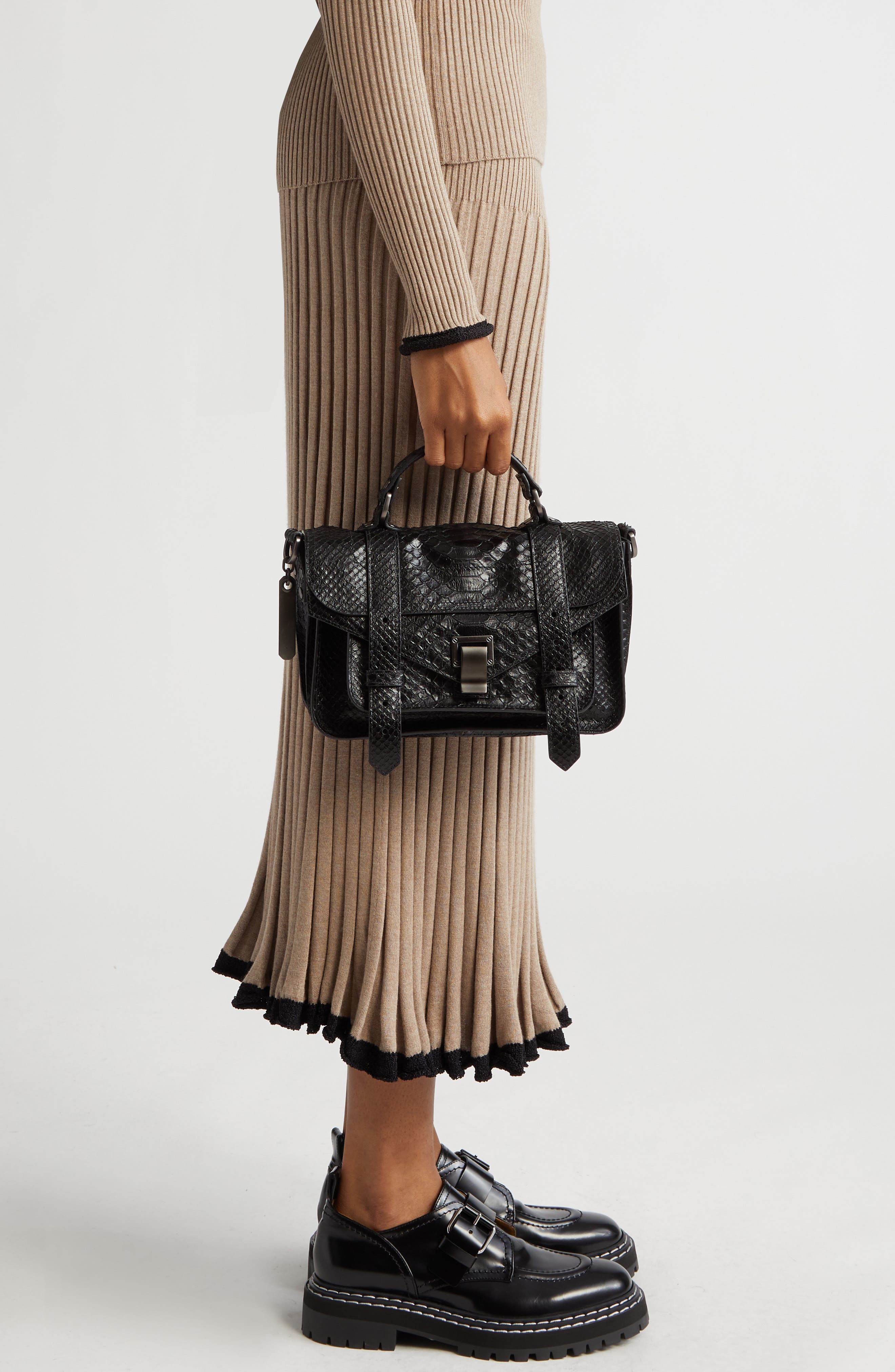 Proenza Schouler Tiny PS1 Tonal Leather Top Handle Bag, Alternate, color, 