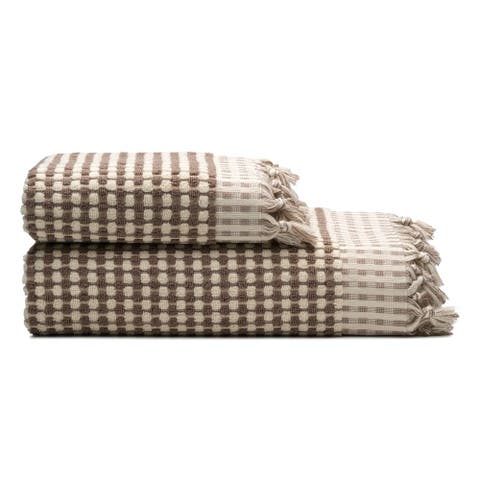 Dots Turkish Cotton Terry Bath and Hand Towel - Set
