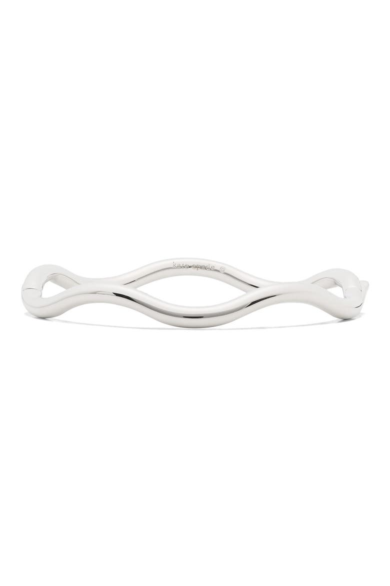 wave thin bangle bracelet, Main, color, SILVER
