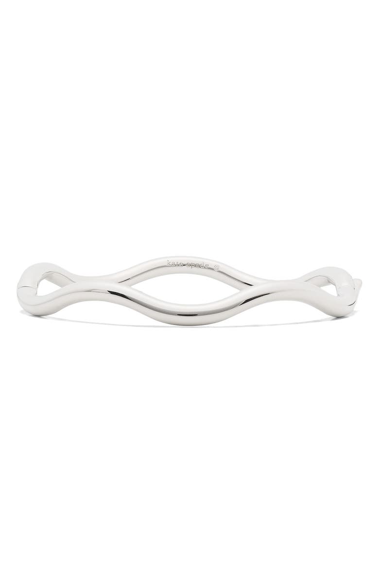 Kate Spade New York wave thin bangle bracelet, Main, color, Silver