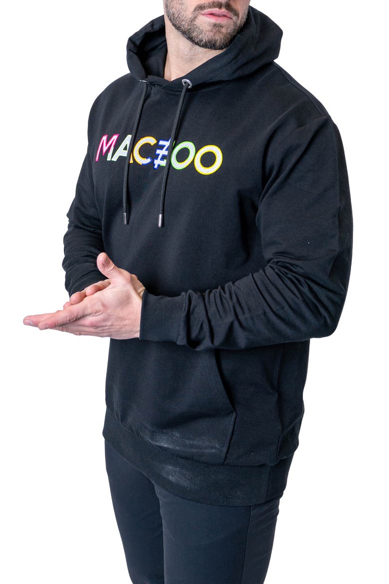 Cotton Graphic Hoodie, Alternate, color, BLACK