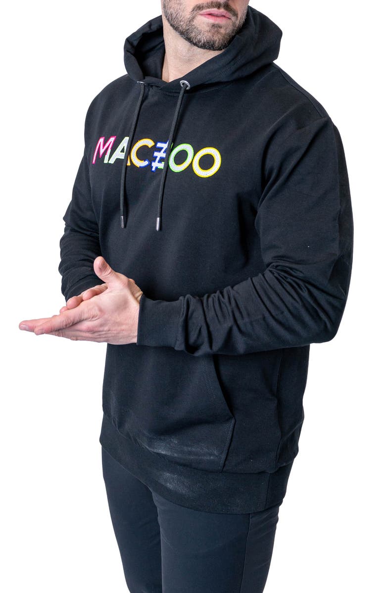 Maceoo Cotton Graphic Hoodie, Alternate, color, Black