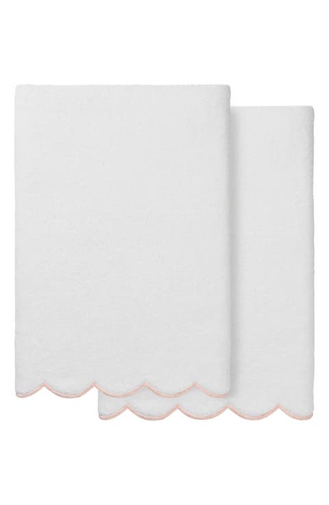 Adornia Scallop Set of 2 Bath Towels