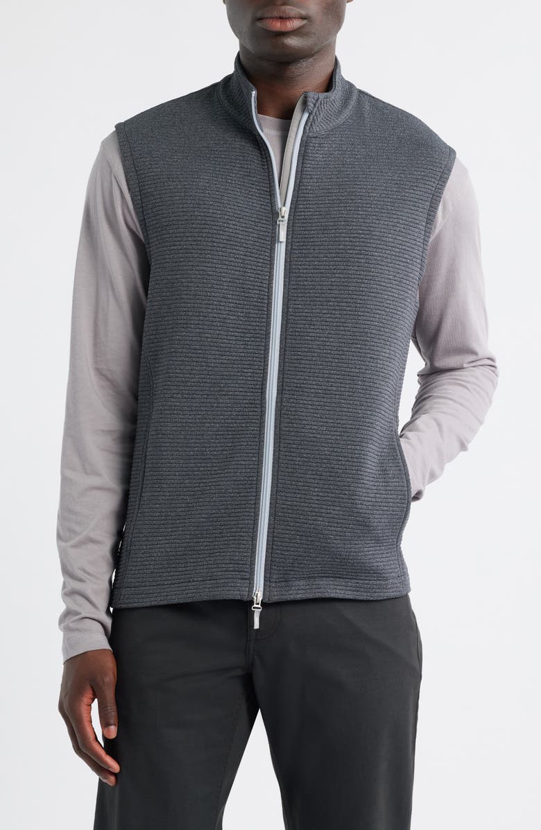 johnnie-O Reggie Performance Zip-Up Vest, Alternate, color, Washed Black
