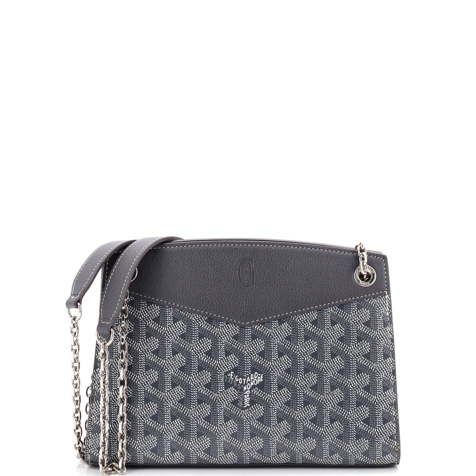 Structured Rouette Chain Shoulder Bag Coated Canvas Mini, Main, color, Grey