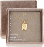 Chelsea28 Pav9 Initial Tag Necklace
