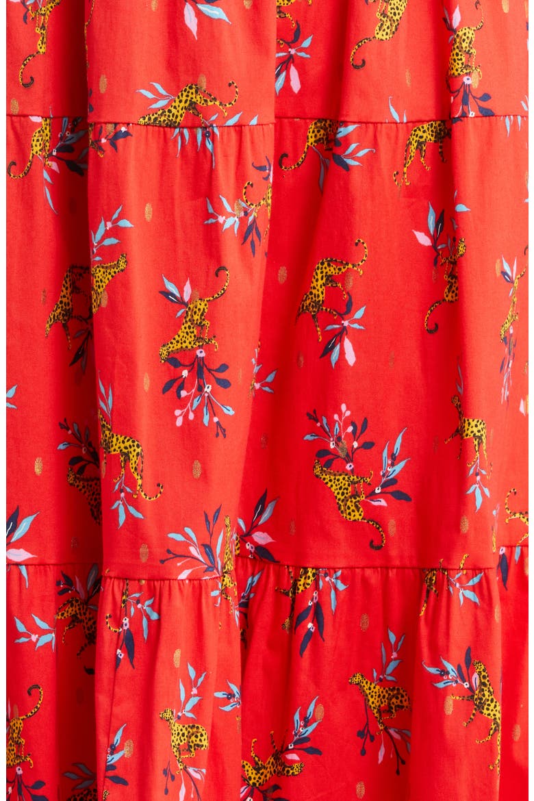 Evalyn Floral Organic Cotton Maxi Skirt, Alternate, color, LUCKY CHEETAH POPPY RED