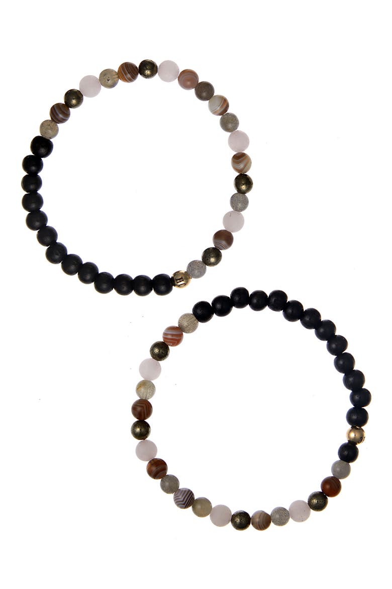 Men's N5 Goodbye Trauma Set of 2 Healer's Bracelets, Main, color, BLACK
