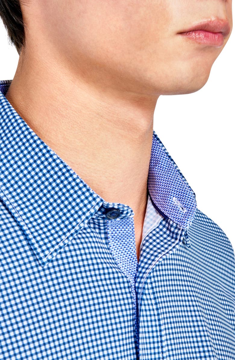 CONSTRUCT Slim Fit Gingham 4-Way Sport Shirt, Alternate, color, 