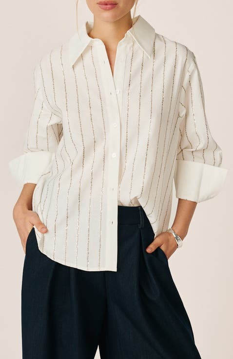 Striped Shirt With Sequins