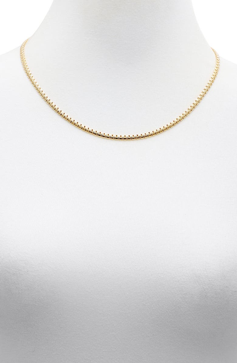 Vince Camuto Box Chain Necklace, Alternate, color, Goldtone