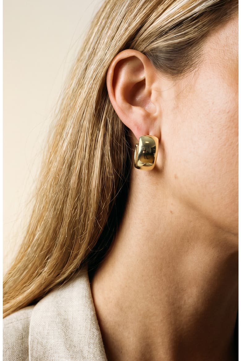 Chunky Huggie Hoop Earrings, Alternate, color, GOLD