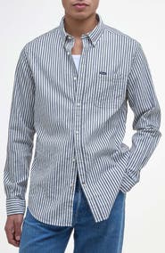 Barbour Cresswell Stripe Cotton Seersucker Button-Down Shirt