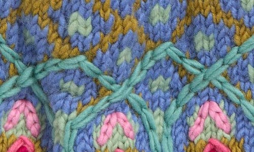 French Knot Wool Pompom Beanie In Multi