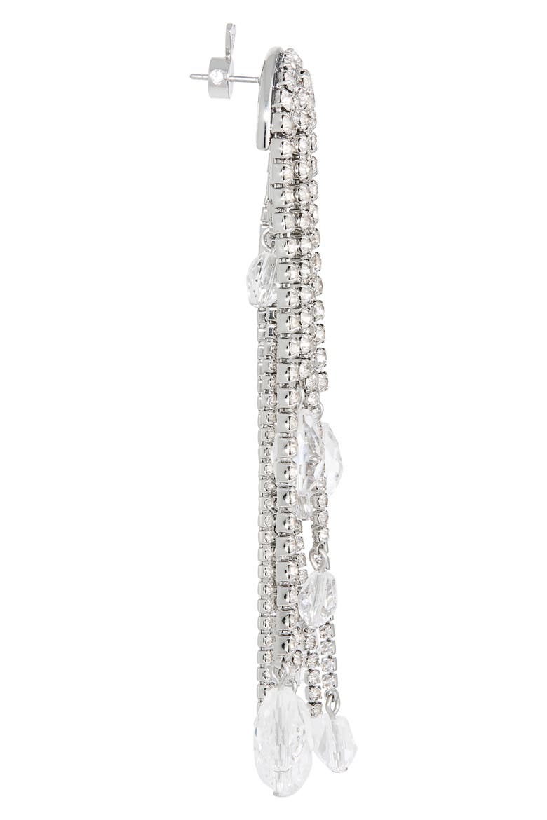 Teardrop Tassle Earrings, Alternate, color, SILVER