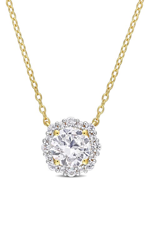 Gold Plated Created White Sapphire Necklace