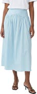 The Lulo Project Maddy Drop Waist Stretch Cotton Midi Skirt