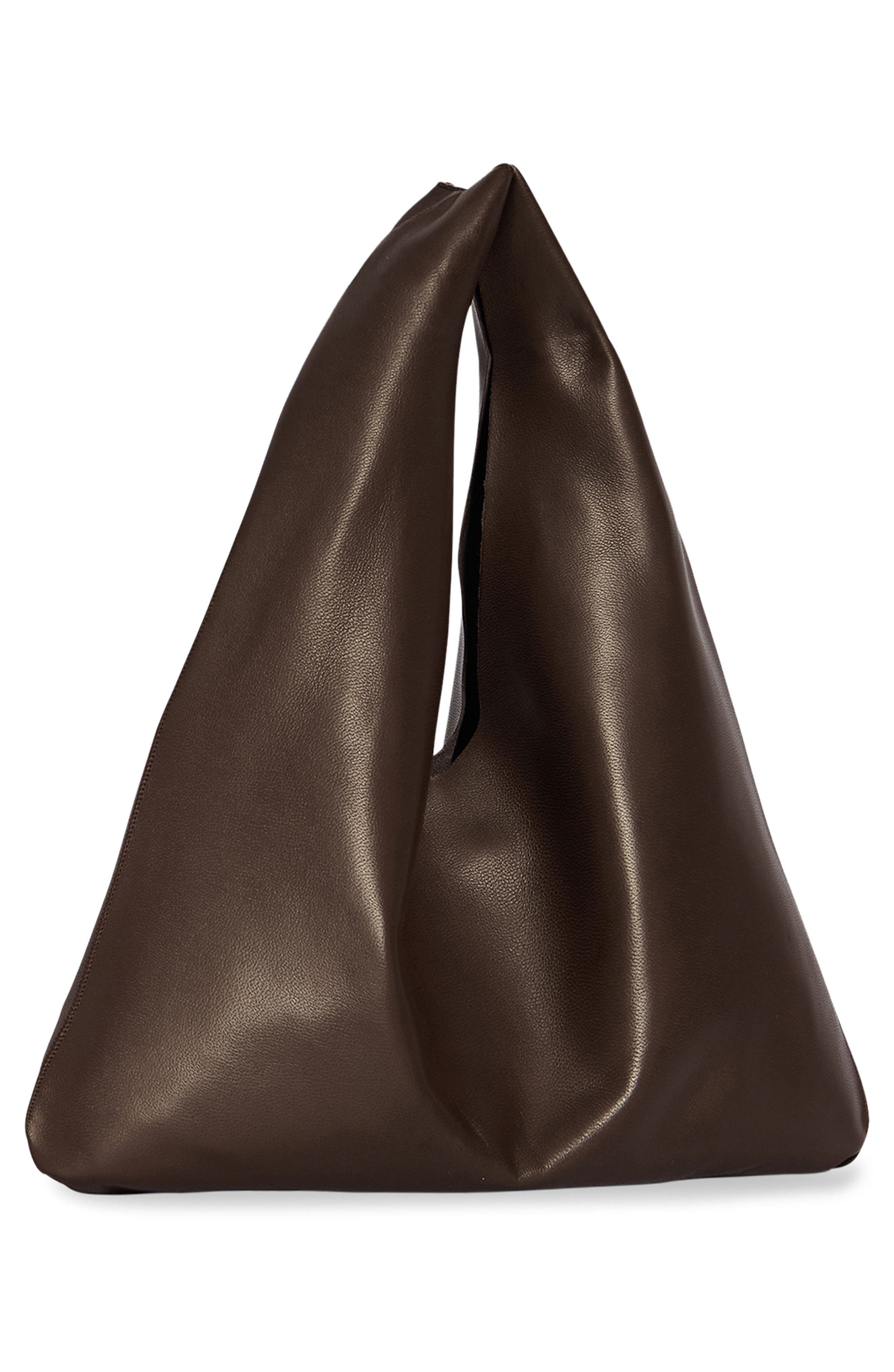 The Row Small Bindle Leather Hobo Bag, Alternate, color, Brown Melange