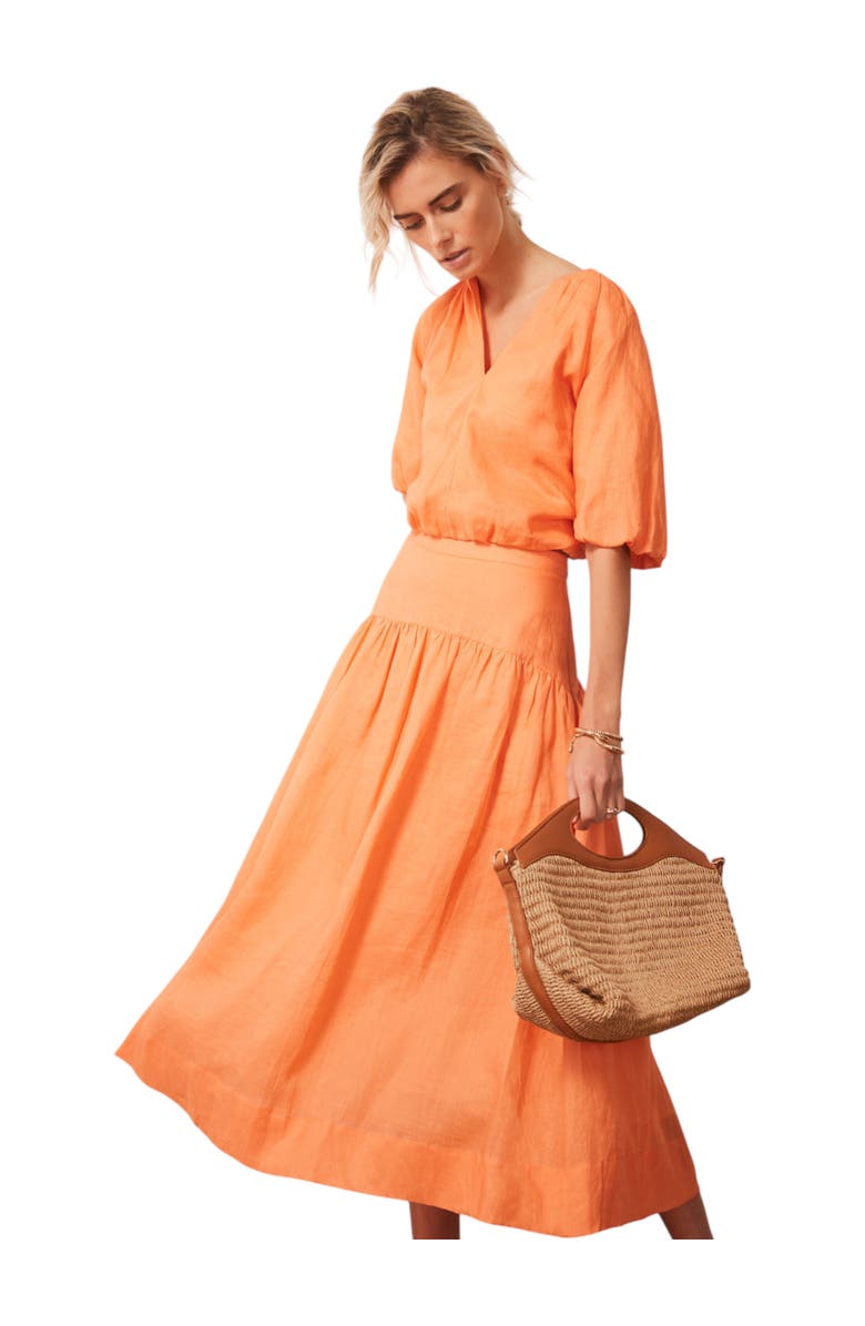 MINT VELVET Drop Waist Maxi Skirt, Alternate, color, Orange