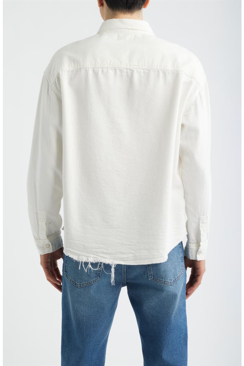 Relaxed Denim Button-Up Shirt, Alternate, color, OFF WHITE