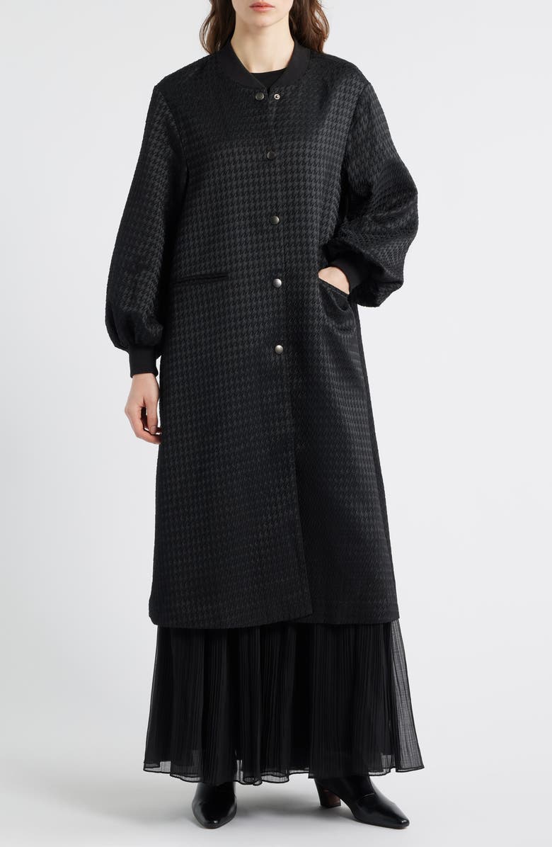 dRA Cameron Balloon Sleeve Wool Blend Long Coat, Alternate, color, Black