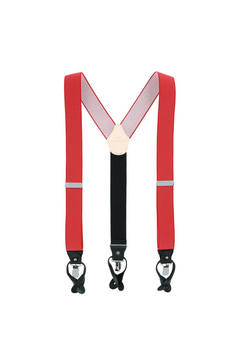 Trafalgar Napier Elastic Convertible End Suspenders, Alternate, color, Red