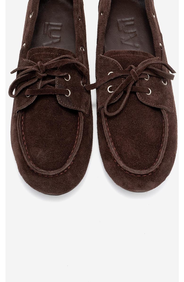 Forever & Always Shoes Serelis Leather Lace Up Loafer, Alternate, color, Brown Suede Leather