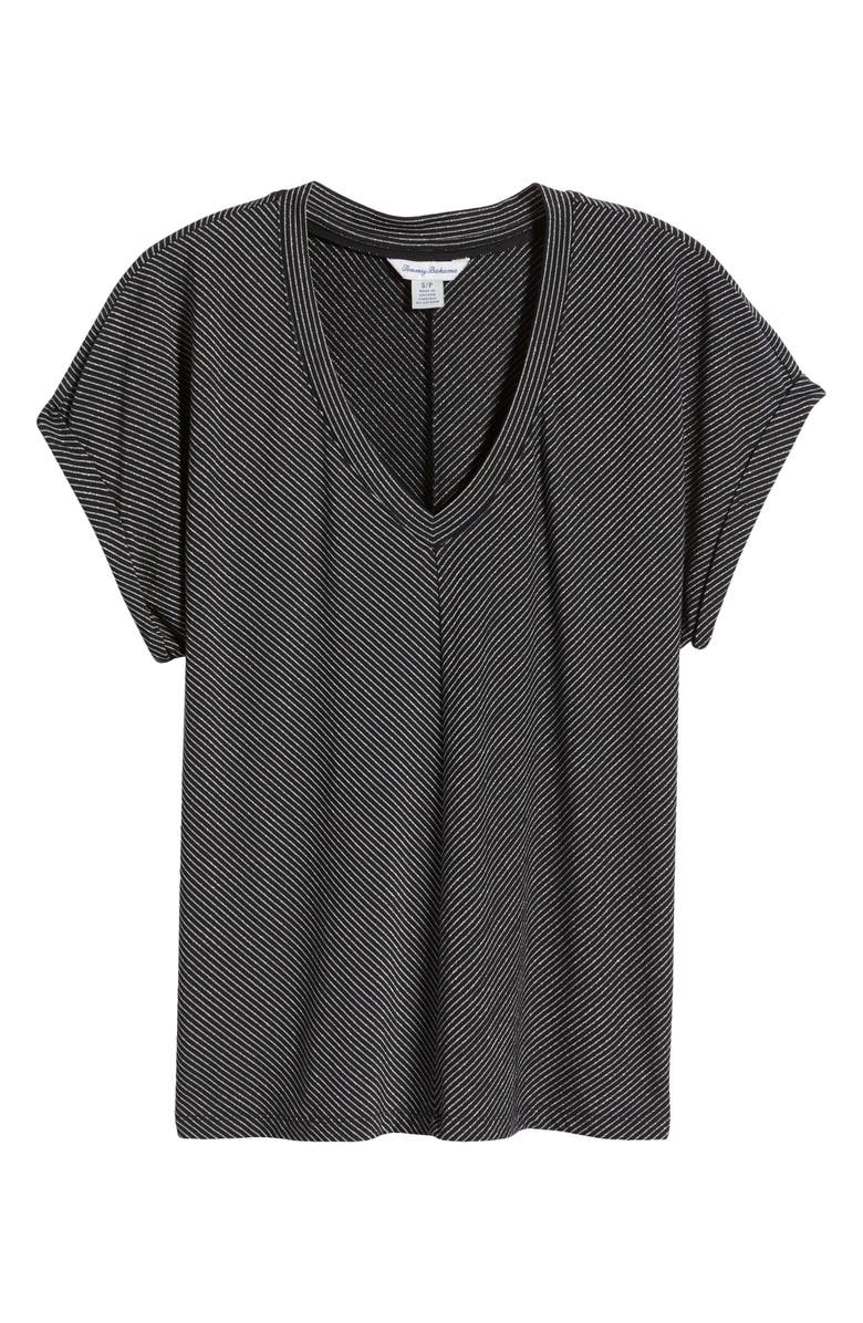 Tommy Bahama Kauai Tranquil Sea Metallic V-Neck T-Shirt, Alternate, color, 