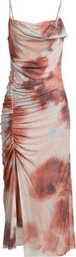 Open Edit Floral Print Mesh Maxi Dress