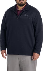Callaway Big & Tall Mixed Media 1/4 Zip Performance Pullover
