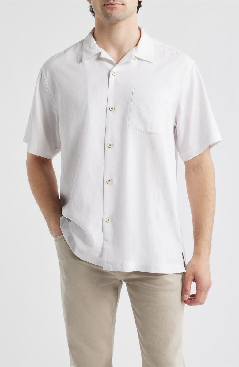 Tommy Bahama Botanic Loom Coastal Ease IslandZone<sup>®</sup> Camp Shirt, Main, color, White