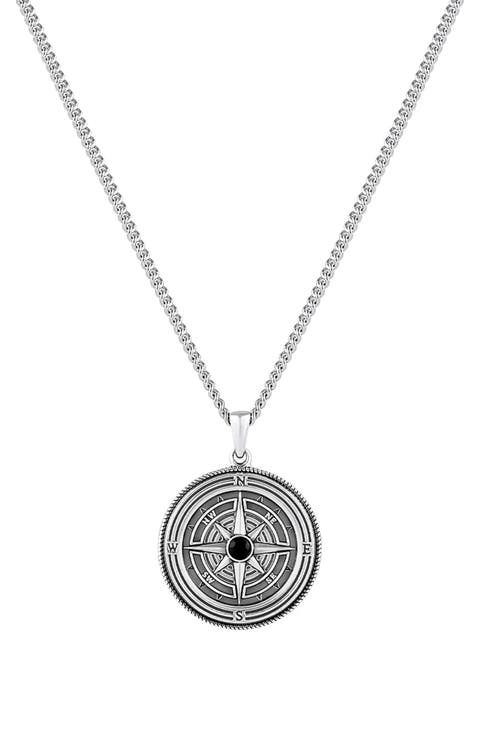 Men's Compass Pendant Necklace