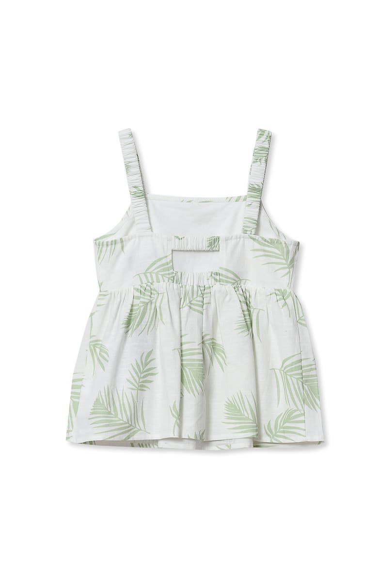 Girls Woven Tank Top, Alternate, color, Green Palm Leaves