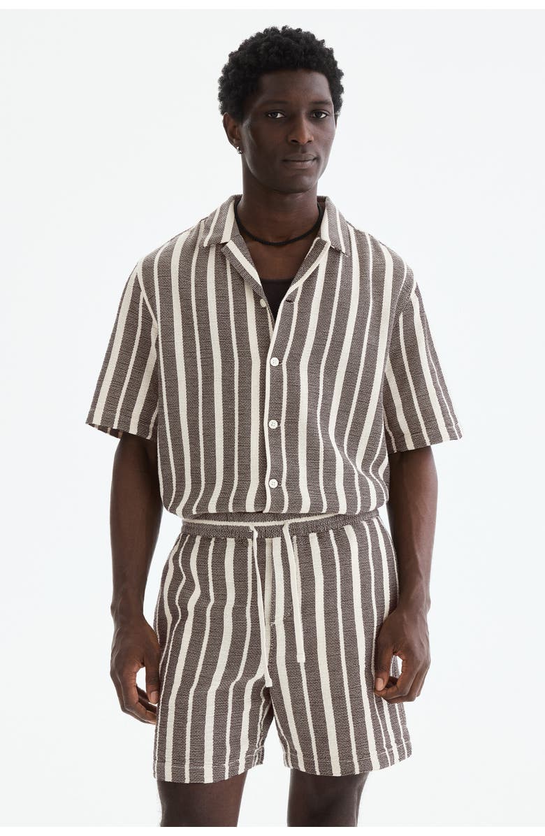 H&M Regular-fit shorts, Main, color, Brown/Striped