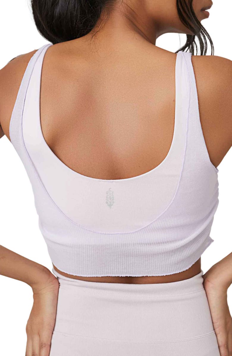 FP Movement by Free People Hot Shot Low Impact Layered Sports Bra, Alternate, color, Lavender Dust