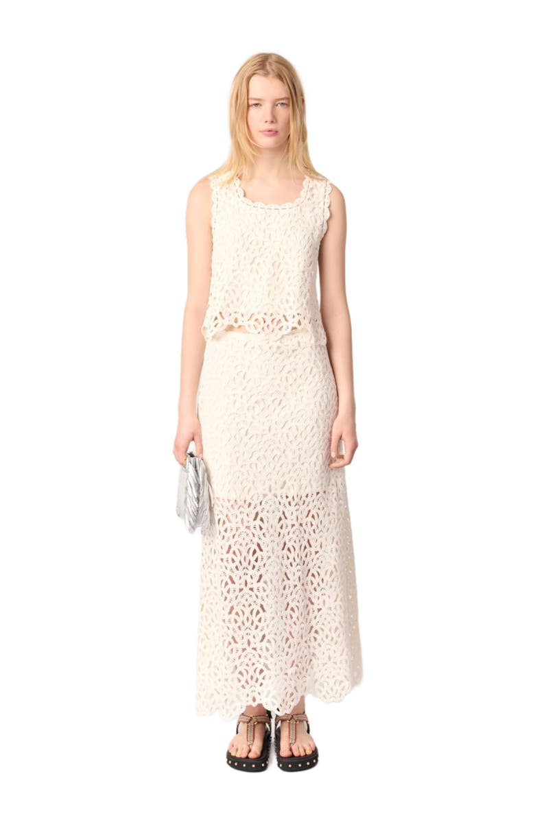 maje Long crochet skirt, Main, color, 