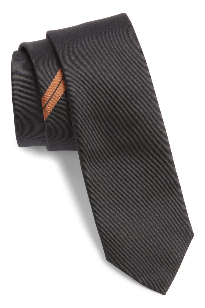Diagonal Stripe Mulberry Silk Jacquard Tie, Main, color, VICUNA