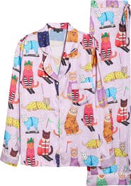 Karen Mabon Skiing Cats Classic Pajama Set