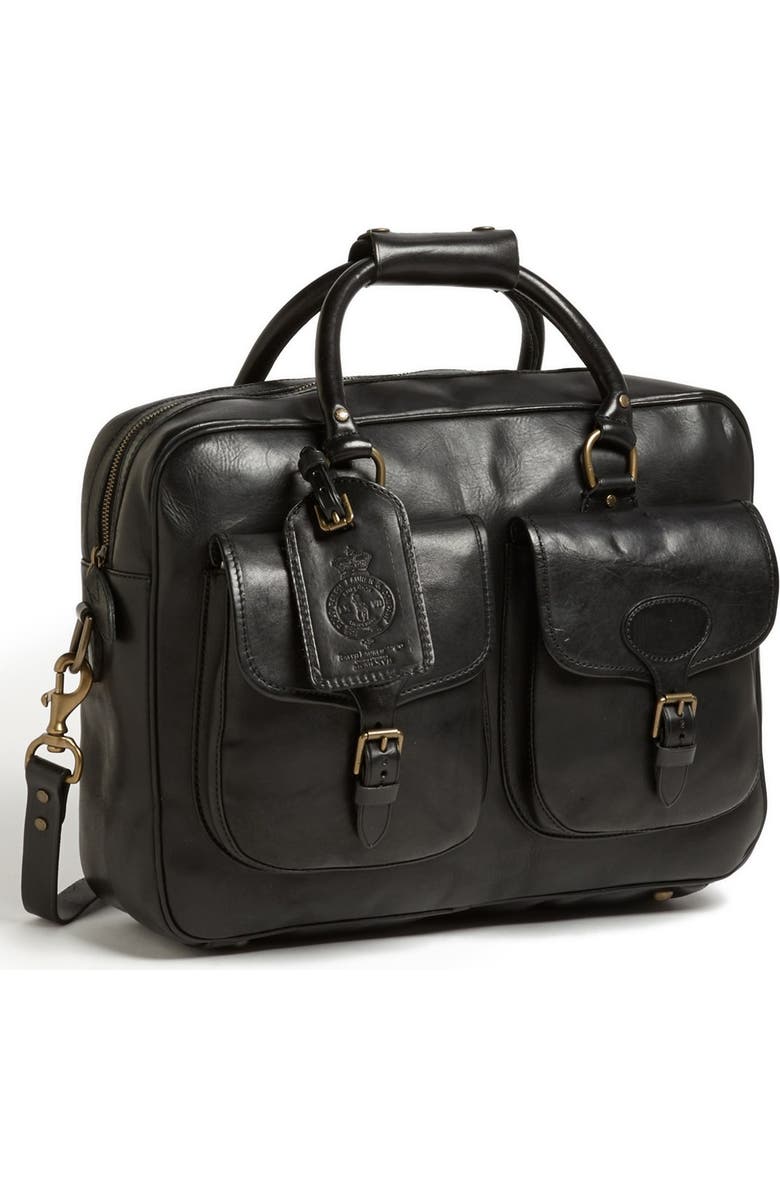 Polo Ralph Lauren Leather Commuter Bag, Main, color,