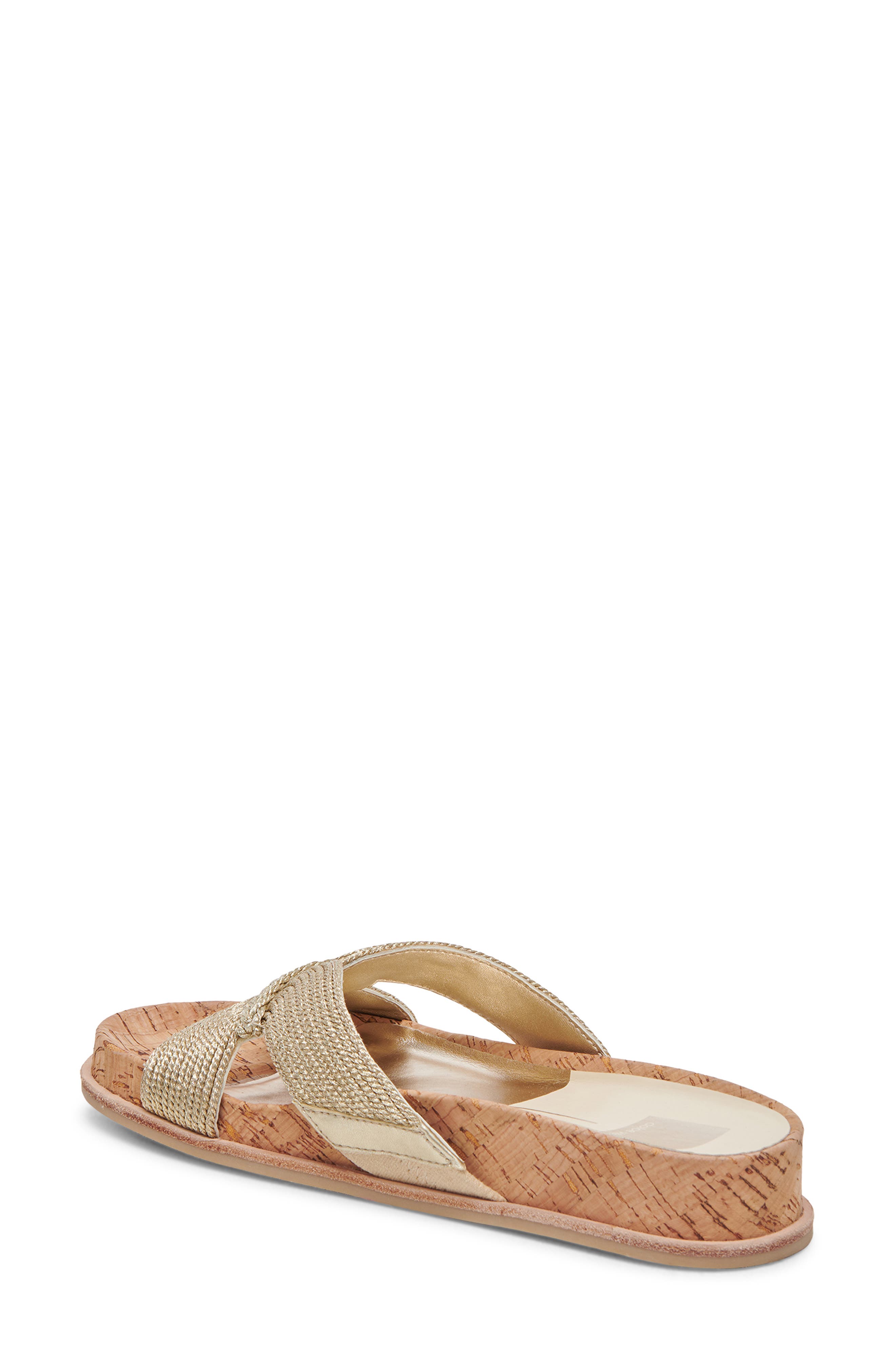 Selda Raffia Slide Sandal, Alternate, color, GOLD RAFFIA