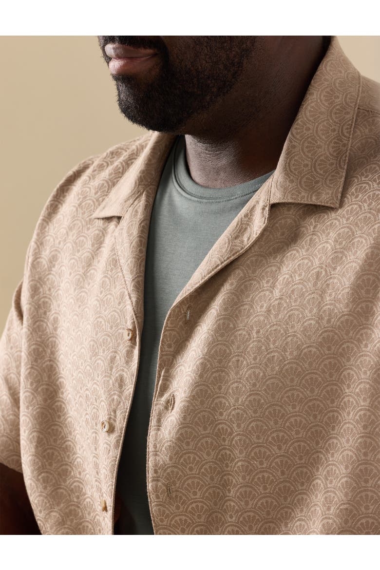 Big & Tall Resort Textured Sport Shirt, Alternate, color, DUNE