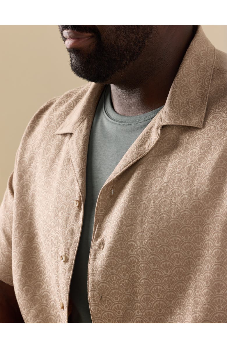 Society of One by DXL Big & Tall Resort Textured Sport Shirt, Alternate, color, Dune