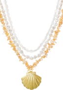 Adornia Multistrand Shell Pendant Necklace