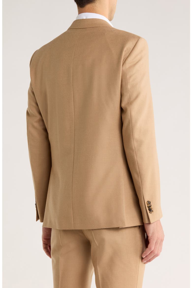 Notch Lapel Wool Twill Blazer, Alternate, color, CAMEL TWILL