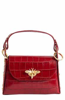 Persaman New York Croc Embossed Leather Satchel