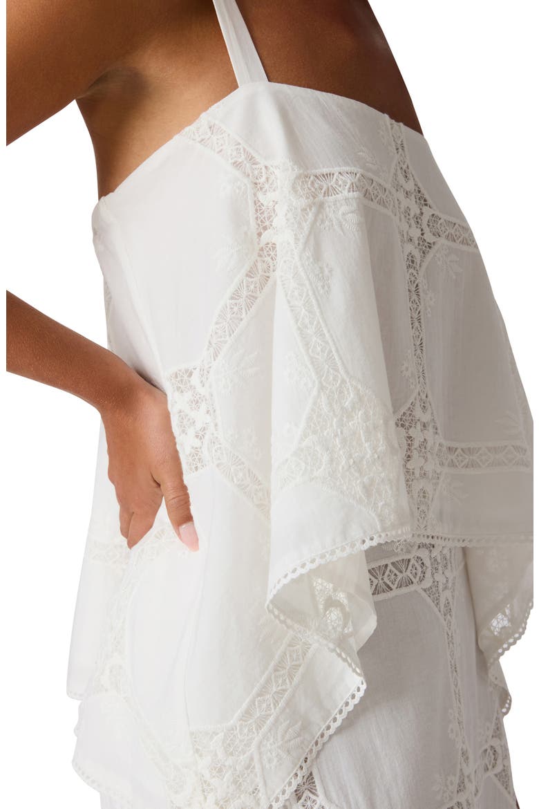 Ainslee Embroidered Detail High-Low Cotton Top, Alternate, color, ANTIQUE