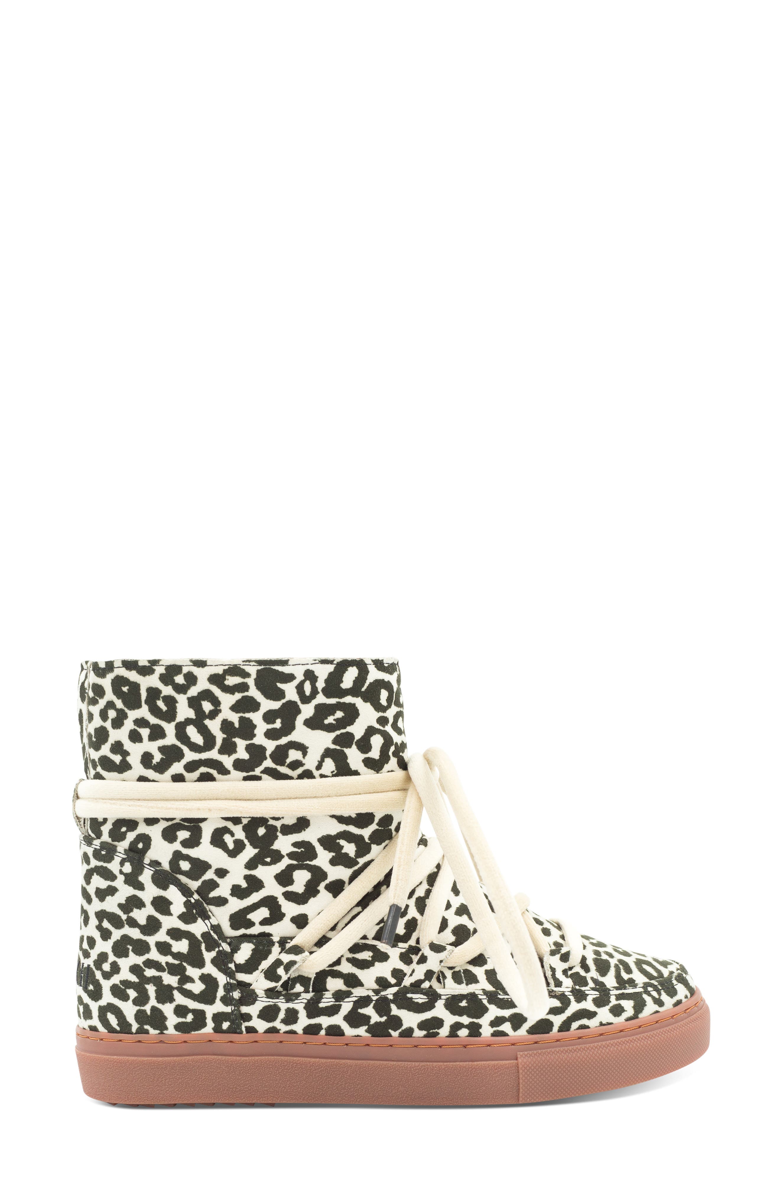 INUIKII Leopard Print Genuine Shearling Sneaker Boot, Alternate, color, 