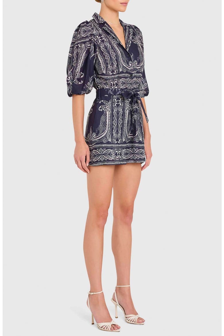 Lucia Balloon Sleeve Romper, Alternate, color, NAVY