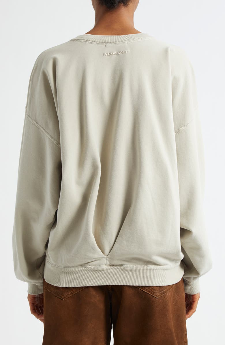 Isabel Marant Étoile Sauria Drop Shoulder Cotton Sweatshirt, Alternate, color, Ecru